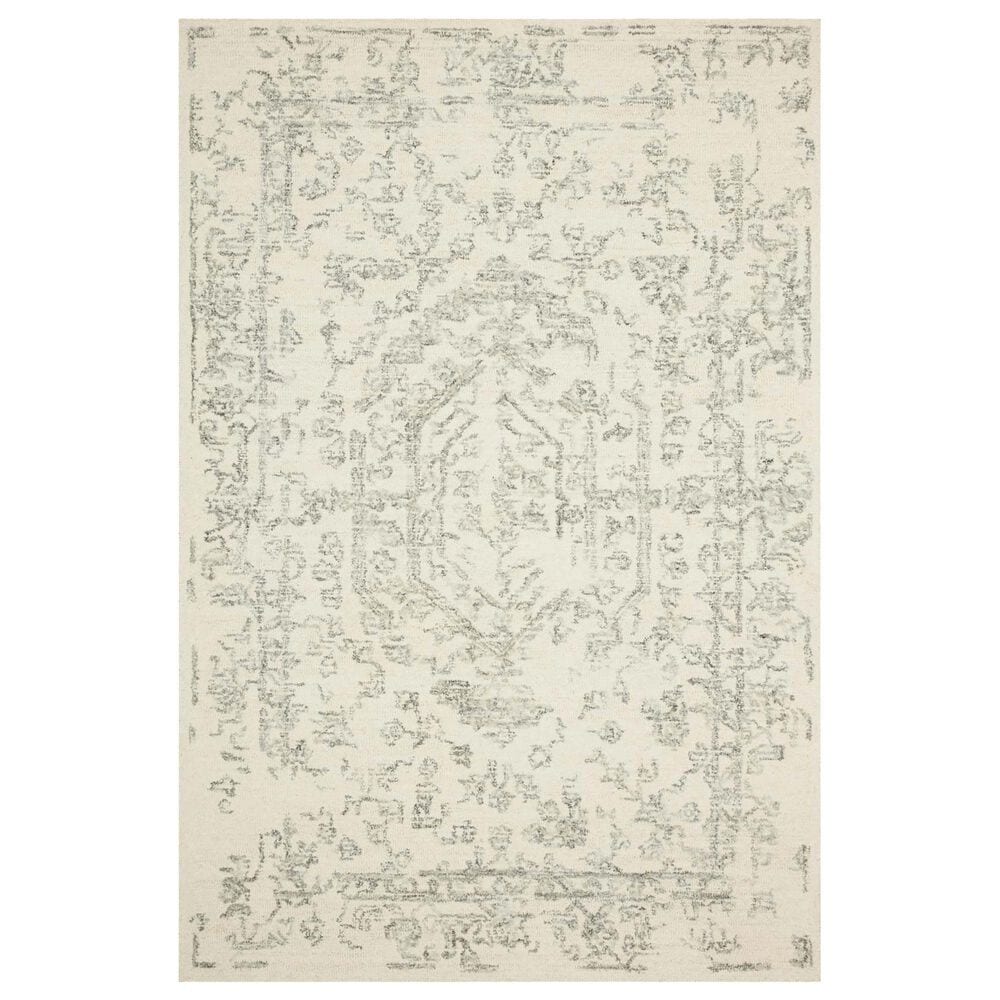 Magnolia Home Annie ANN-01 5" x 7"6" White and Grey Area Rug, , large