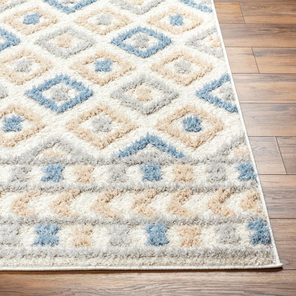 Surya Rodos RDO2337 5&#39;3&quot; x 7&#39; Beige, Ivory, Denim and Light Gray Area Rug, , large