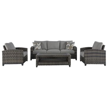 Signature Design by Ashley Oasis Court 4-Piece Patio Conversation Set in Gray, , large