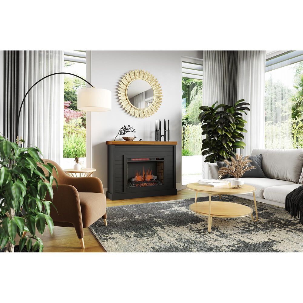 Endress International Washington 48&quot; Electric Fireplace with Mantel in Smoke and Whiskey, , large