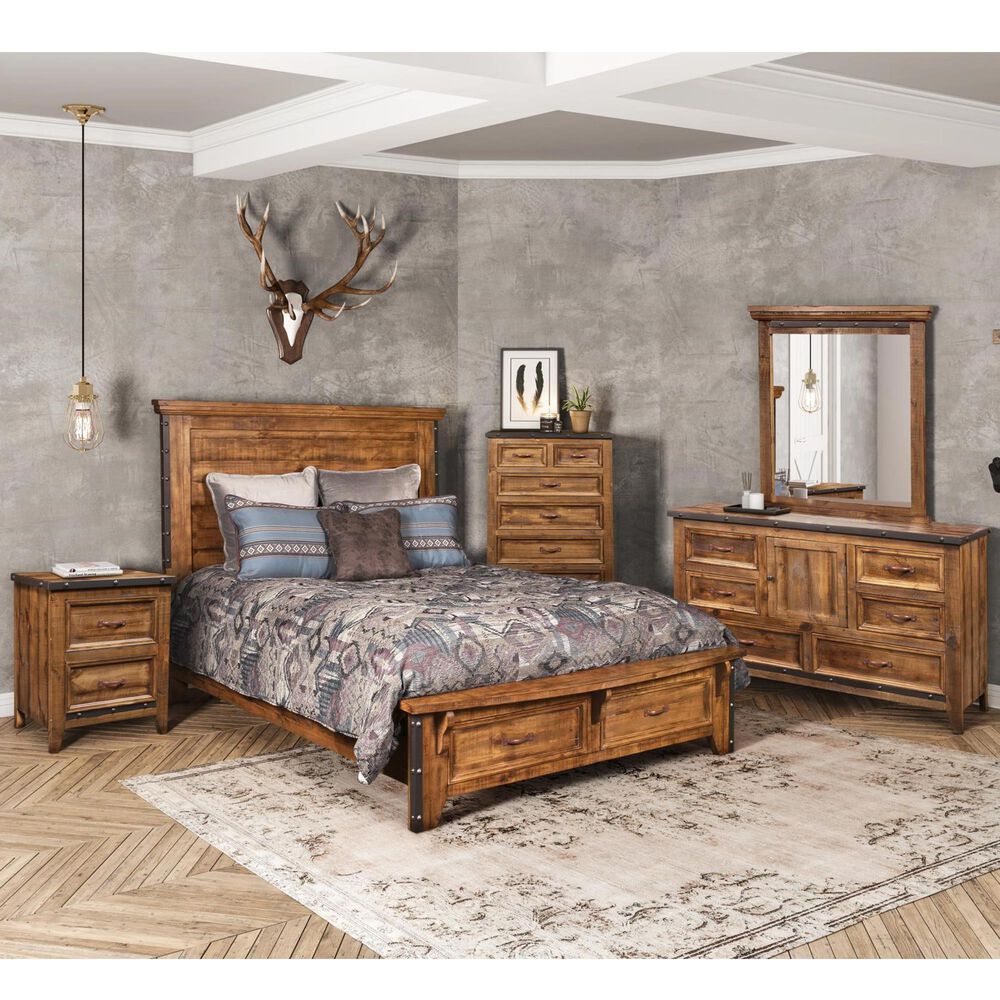 Sunset Bay Urban Rustic 3 Piece King Bedroom Set in Rustic Brown, , large