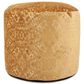 Howard Elliott Round Tall Pouf in Pisani Gold Velvet, , large