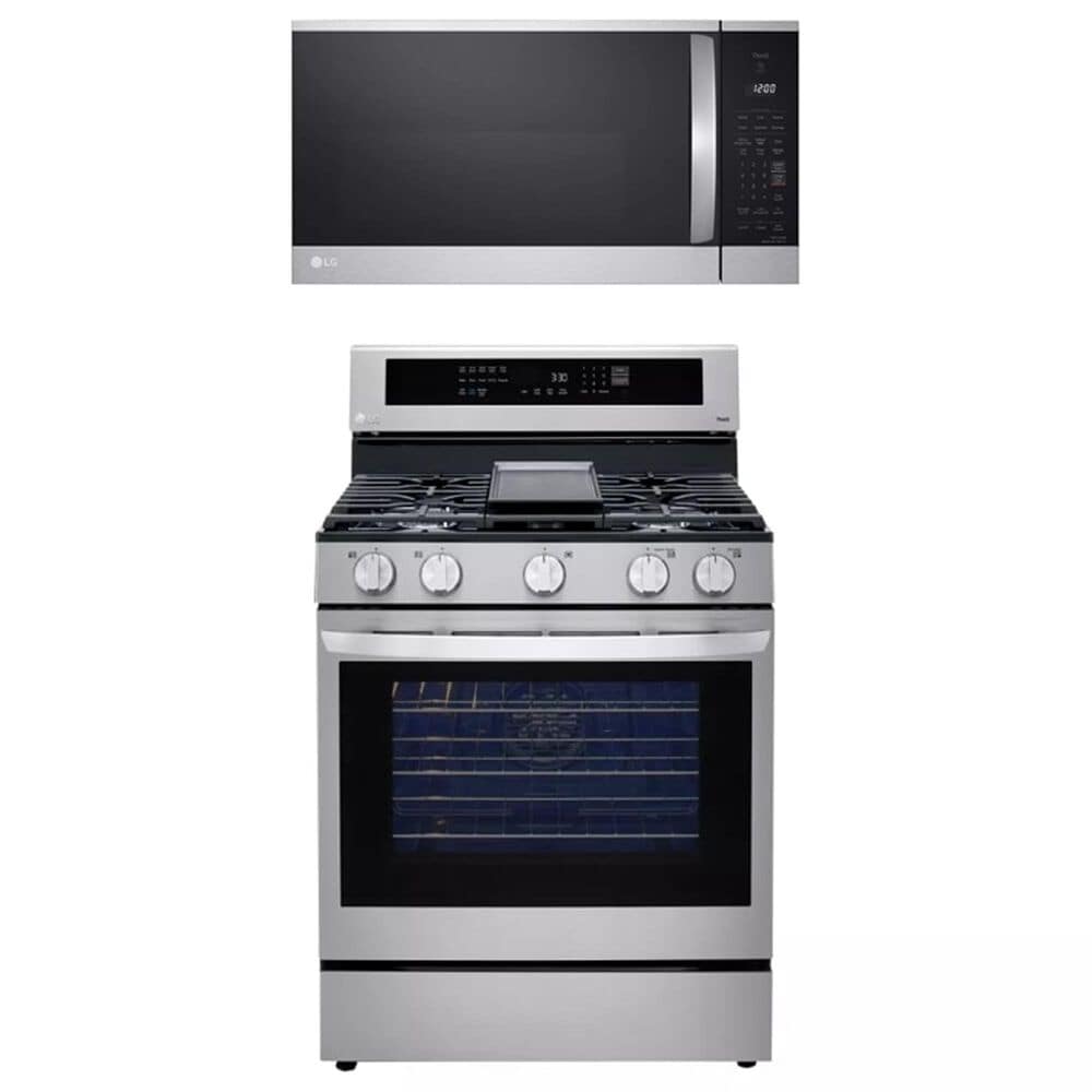 LG 2-Piece Kitchen Package with 5.8 Cu. Ft. Electric Range and Microwave in Stainless Steel, , large