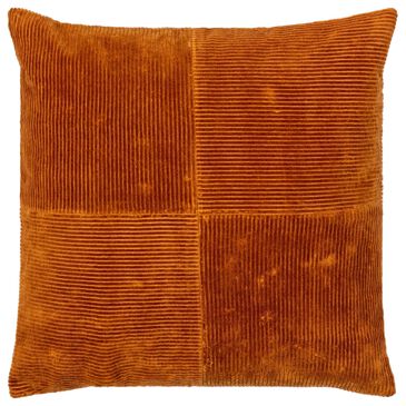 Surya Corduroy Quarters 20" x 20" Throw Pillow in Brick Red, , large