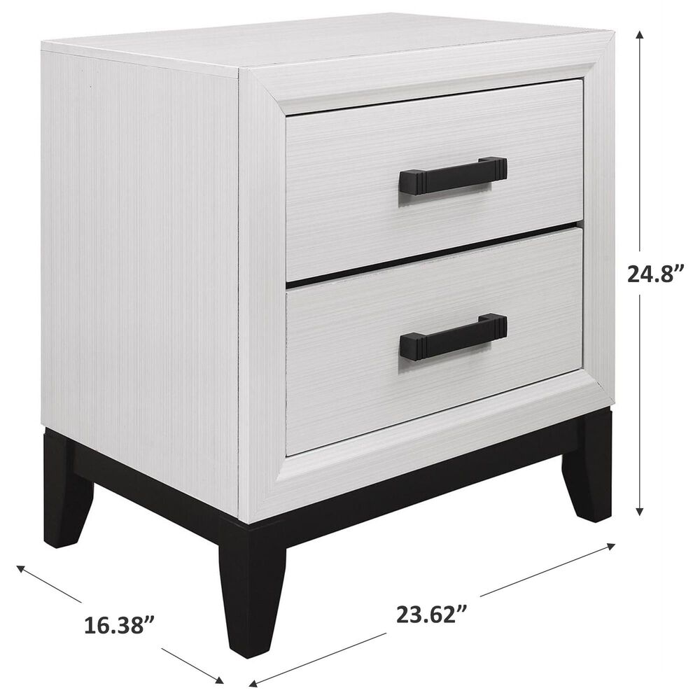 Global Furniture USA Kate 2 Drawer Nightstand in Foil White, , large