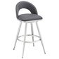 Blue River Charlotte Swivel Barstool with Gray Cushion in Brushed Stainless Steel, , large