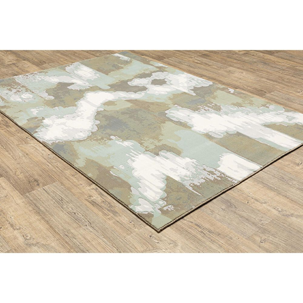 Oriental Weavers Capistrano Abstract 539C1 5&#39;3&quot; x 7&#39;6&quot; Ivory and Green Area Rug, , large