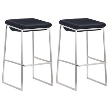 Zuo Modern Lids Barstool in Dark Gray and Silver (Set of 2), , large