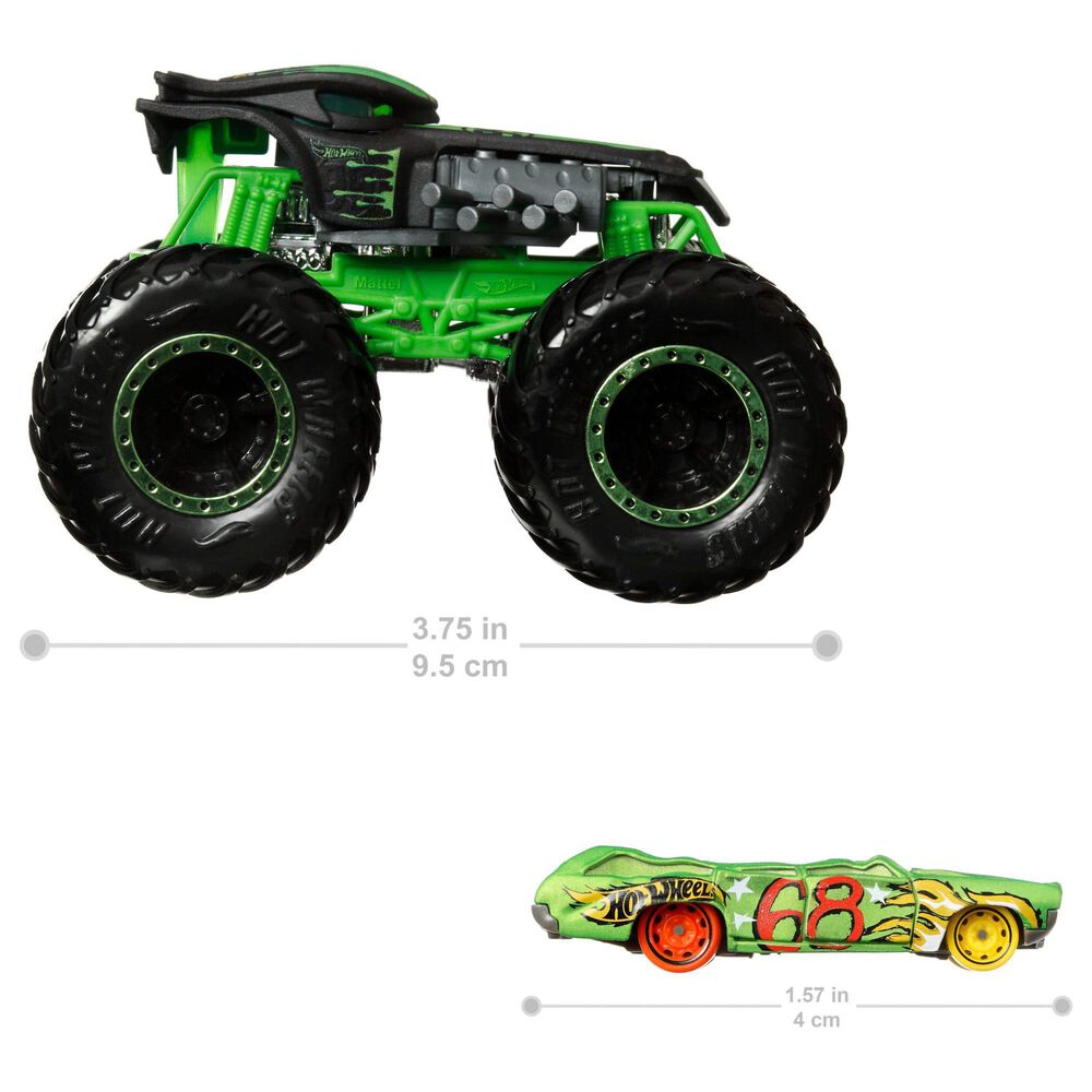 Hot Wheels Monster Trucks - 1:64 2Pack Ratical Racer with Crushed Car, , large