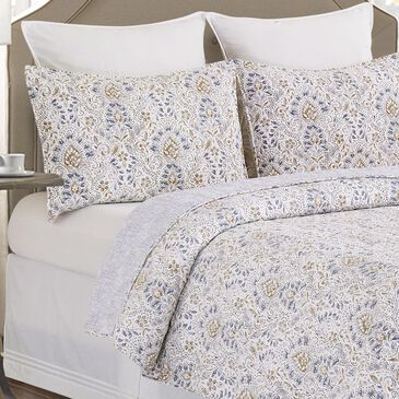 C and F Home Selma 3-Piece King Quilt Set in Blue, Tan, Gray, and Gold, , large