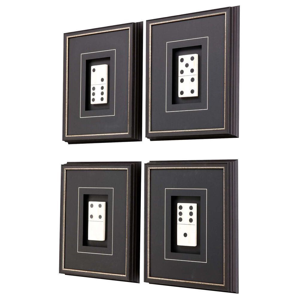 Paragon Dominoes 18" x 15" Wall Art in Black (Set of 4), , large