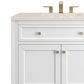 James Martin Chicago 36" Single Bathroom Vanity in Glossy White with 3 cm Eternal Marfil Quartz Top and Rectangular Sink, , large