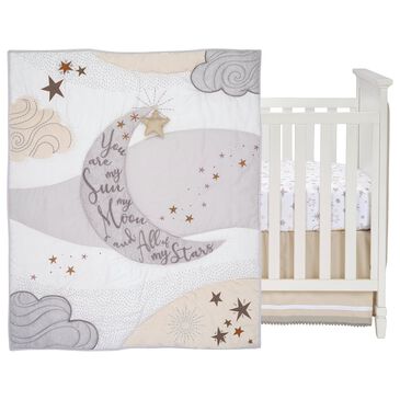 Lambs and Ivy Goodnight Moon 3-Piece Crib Bedding Set in White, Gray and Copper, , large