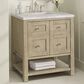 James Martin Breckenridge 30" Single Vanity in Whitewashed Oak with 3 cm Victorian Silver Quartz Top, , large