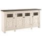Signature Design by Ashley Bolanburg Extra Large 74" TV Stand in Antique White and Weathered Oak Top, , large