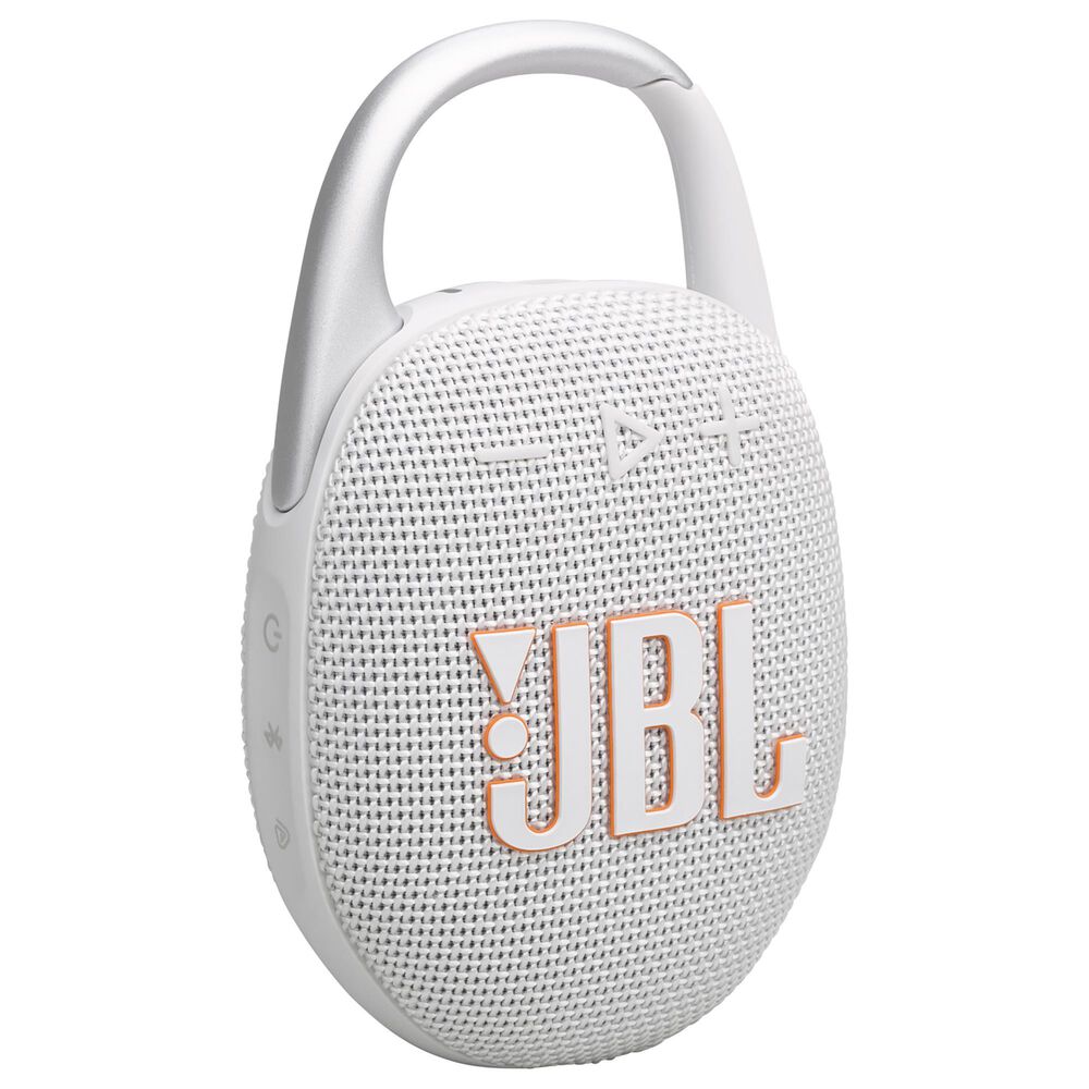 JBL Clip 5 Portable Waterproof Bluetooth Speaker in White, , large