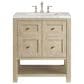 James Martin Breckenridge 30" Single Vanity in Whitewashed Oak with 3 cm Victorian Silver Quartz Top, , large