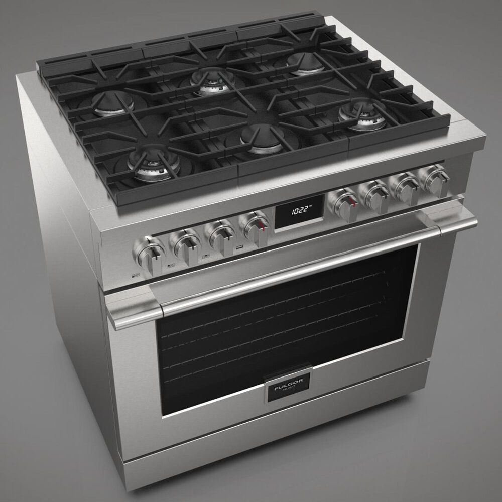 Fulgor Milano Accento 5.7 Cu. Ft. 36&quot; Professional Dual Fuel Range in Stainless Steel, , large