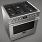 Fulgor Milano Accento 5.7 Cu. Ft. 36" Professional Dual Fuel Range in Stainless Steel, , large