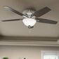 Hunter Newsome Low Profile 52" Ceiling Fan with Lights in Brushed Nickel, , large