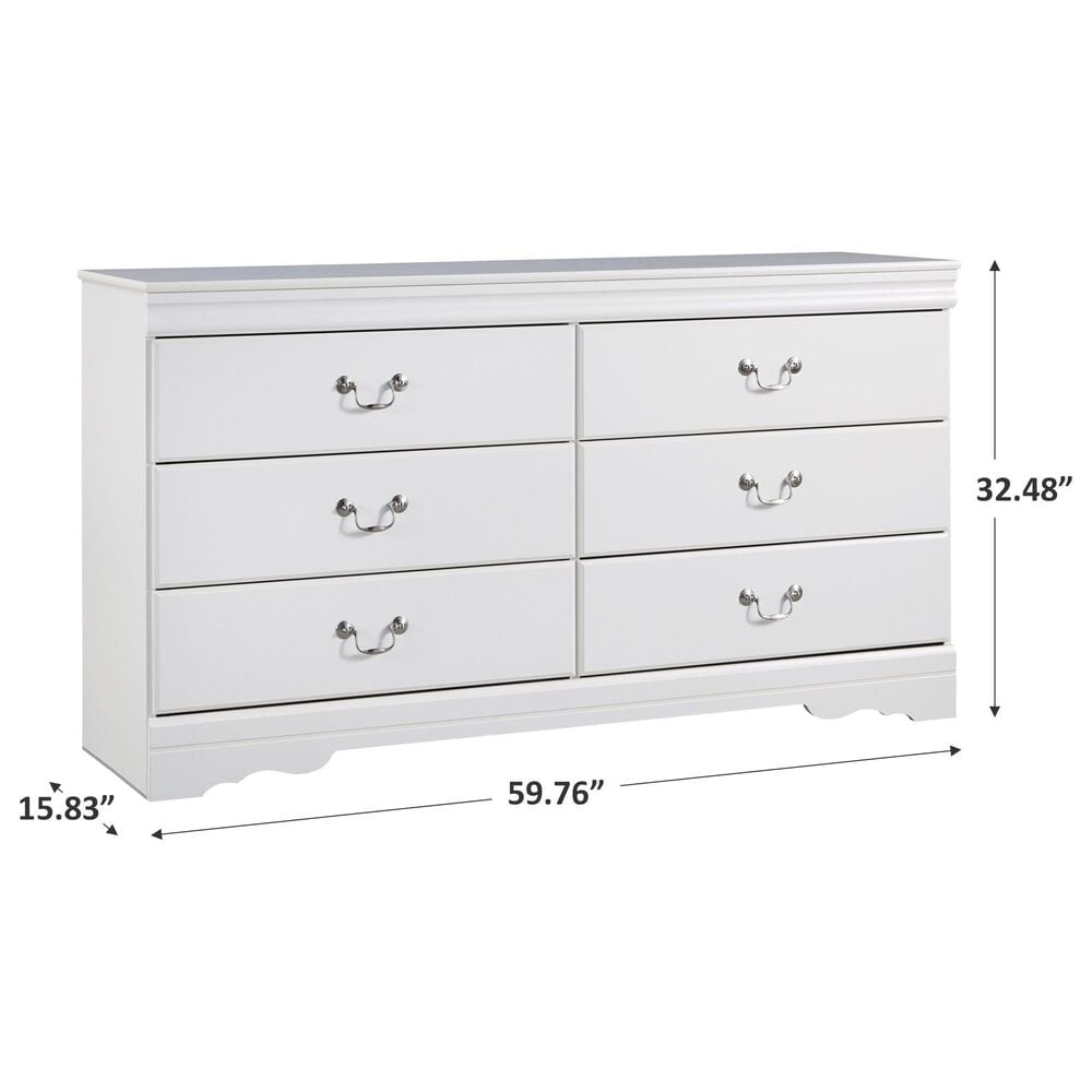 Signature Design by Ashley Anarasia 6 Drawer Dresser in White, , large