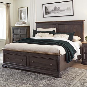 Napa Furniture Design Grand Louie Queen Storage Bed in Ebony and Wheat, , large