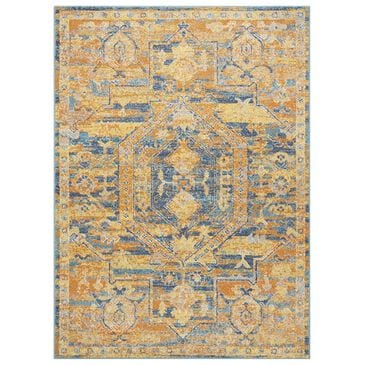 Nourison Passion PSN07 8" x 10" Teal and Sun Area Rug, , large