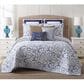Pem America Indienne 3-Piece King Paisley Quilt Set in Navy and White, , large