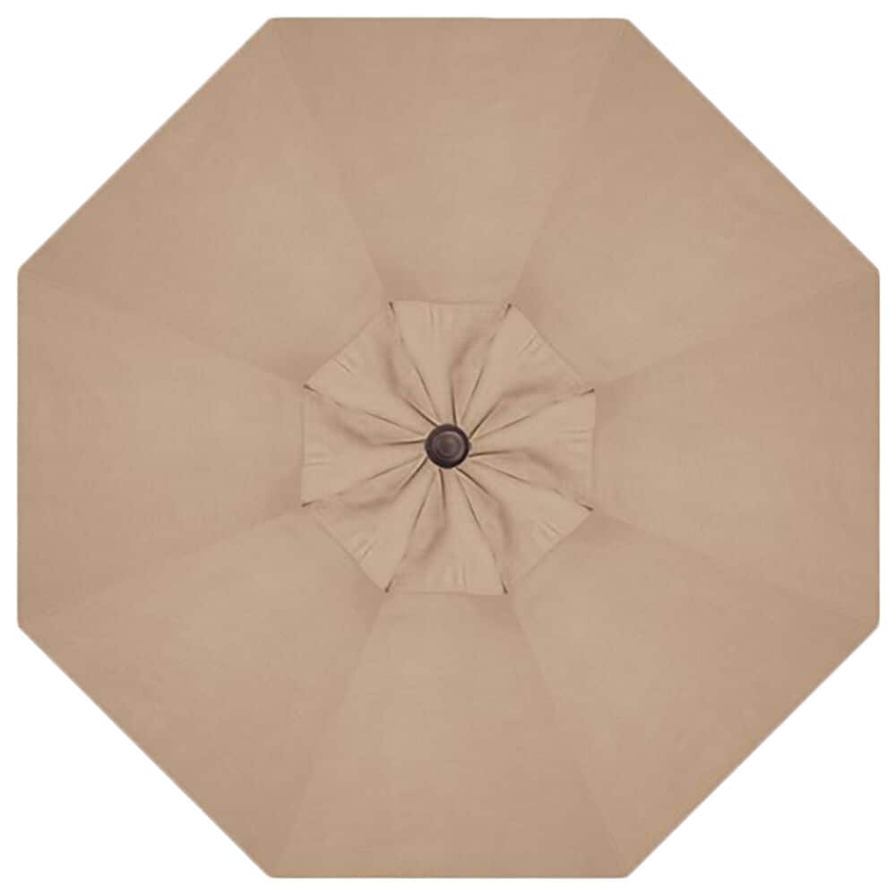 Garden Party 9&#39; Heather Beige Auto Tilt Umbrella in Bronze Frame without Base, , large