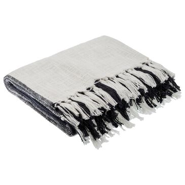 Surya Briar 50" x 60" Solid Throw in Black and White, , large