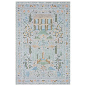 Rifle Paper Co. Menagerie 3"9" x 5"9" Light Blue Area Rug, , large