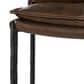 Classic Home Mayer Counter Stool Truffle Brown Leather in Black, , large