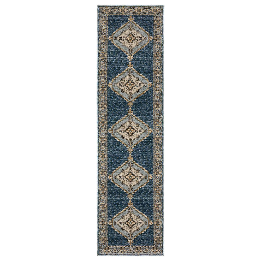 Oriental Weavers Andorra 2"6" x 12" Blue and Gold Runner, , large