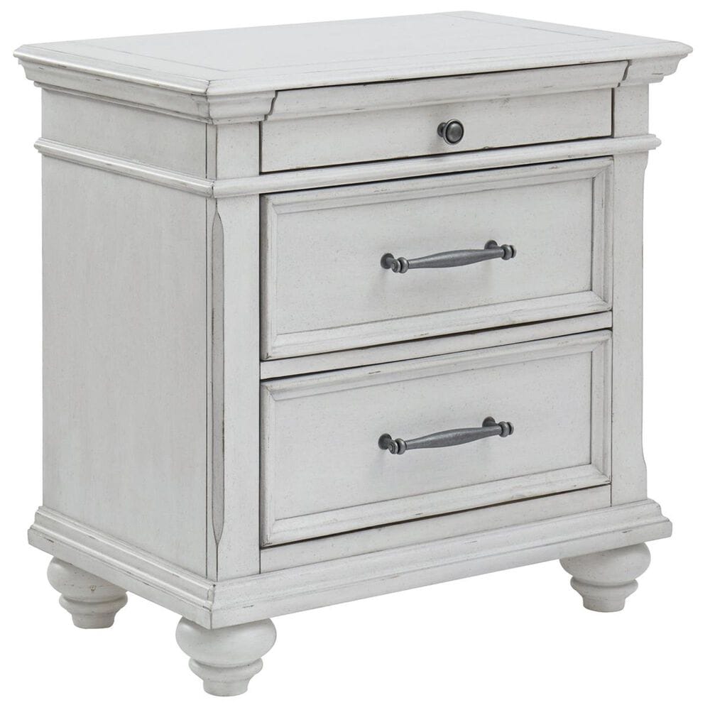 Signature Design by Ashley Kanwyn 4 Piece Queen Bedroom Set in Distressed Whitewash, , large