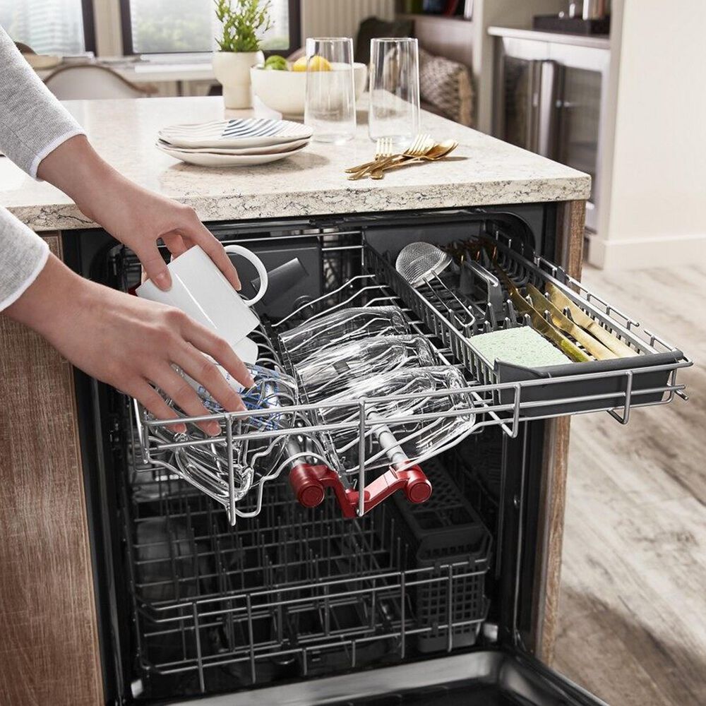 KitchenAid 24&quot; Built-In Pocket Handle Dishwasher with FreeFlex 3rd Rack and LED Interior Light in PrintShield Stainless Steel, , large