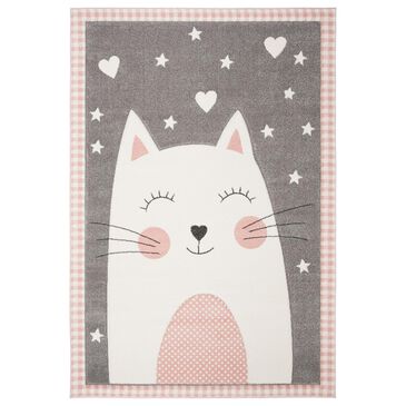 Safavieh Carousel CRK134 9" x 12" Pink and Grey Kids  Area Rug, , large