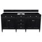 James Martin Brittany 72" Double Bathroom Vanity in Black Onyx with 3 cm Ethereal Noctis Quartz Top and Rectangle Sinks, , large