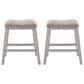 Signature Design by Ashley Skempton Upholstered Counter Stool in Distressed White and Light Brown (Set of 2), , large