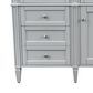 James Martin Brittany 60" Single Bathroom Vanity in Urban Gray with 3 cm Eternal Serena Quartz Top and Rectangle Sink, , large