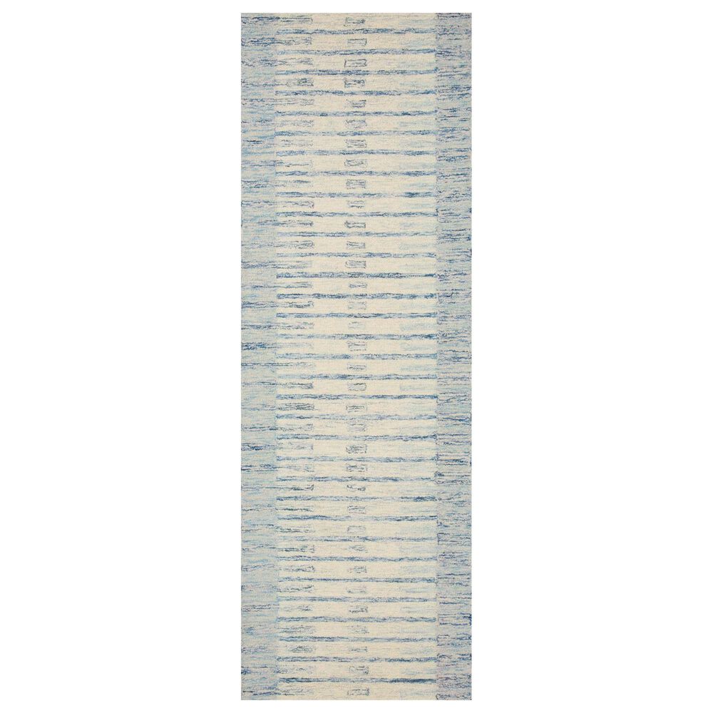 Chris Loves Julia x Loloi Chris 2"6" x 7"6" Ivory and Denim Runner, , large