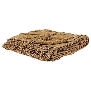 Rizzy Home 50" x 60" Botanical Throw in Camel, , large