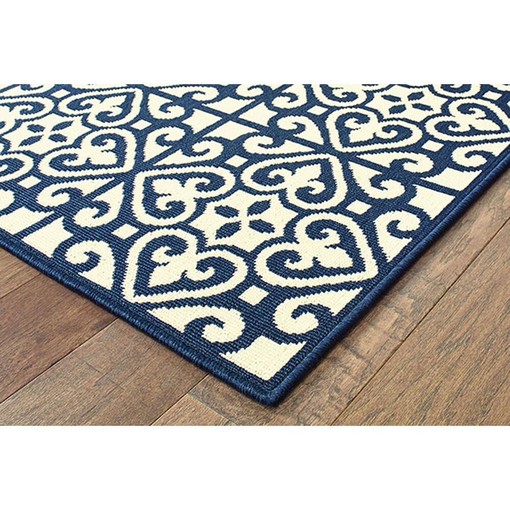 Oriental Weavers Marina 5927B 3&#39;7&quot; x 5&#39;6&quot; Ivory and Navy Area Rug, , large