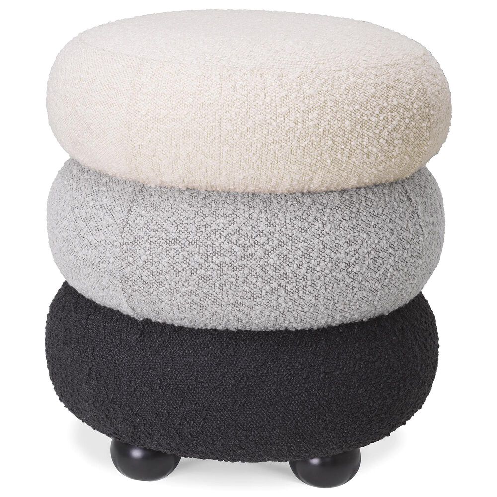 Eichholtz Tulum Counter Stool in Boucle Black, Cream and Gray, , large