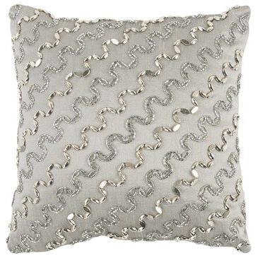Rizzy Home 12" x 12" Poly Fill Pillow in Silver, , large