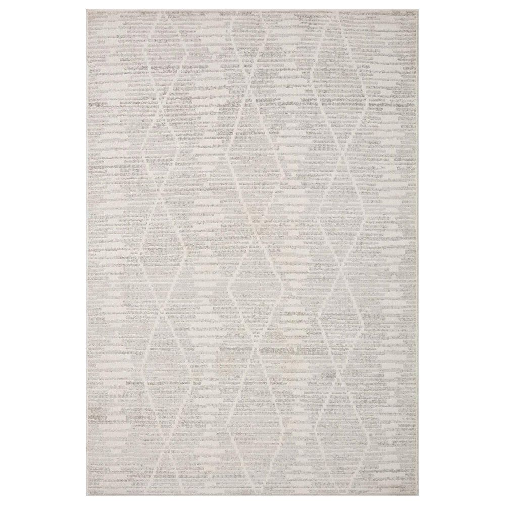 Loloi II Kamala 6"7" x 9"6" Ivory and Silver Area Rug, , large