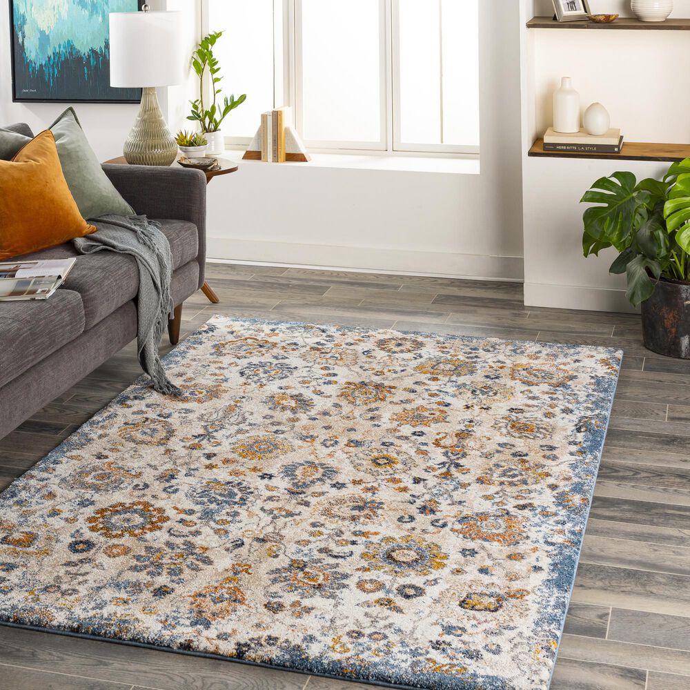 Surya Tuscany 8&#39;10&quot; x 12&#39;1&quot; Blue, Cream and Mustard Area Rug, , large