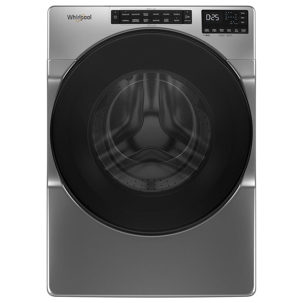 Whirlpool 5.0 Cu. Ft. Front Load Washer with 7.4 Cu. Ft. Gas Dryer Laundry Pair in Chrome Shadow, , large