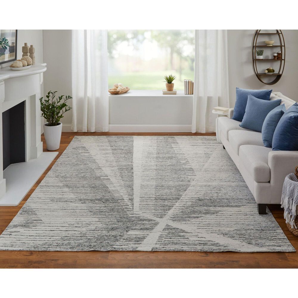 Feizy Rugs Brighton 5&#39;6&quot; x 8&#39;6&quot; Gray and Ivory Area Rug, , large