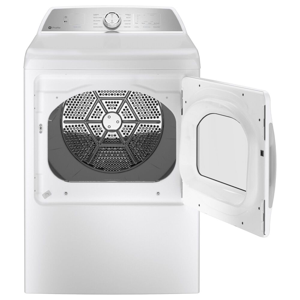 GE Profile 7.4 Cu. Ft. Gas Dryer with Sanitize Cycle and Sensor Dry in White, , large