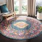 Safavieh Madison MAD133C 5"1" Round Blue and Fuchsia Area Rug, , large